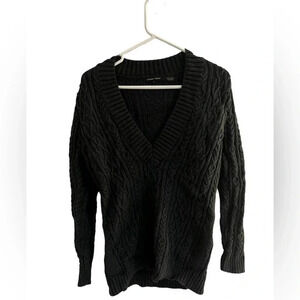 Jeanne Pierre size Medium dark gray thick knit sweater